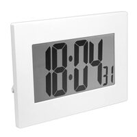 Portable Big Number Digital Desk Clock White Colour Fold Out Stand Black Display