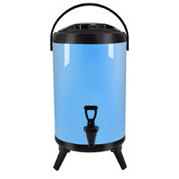 SOGA 16L Stainless Steel Insulated Milk Tea Barrel Hot and Cold Beverage Dispenser Container with Faucet Blue