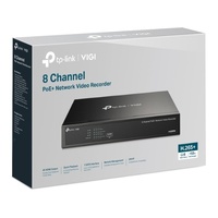 TP-Link VIGI NVR1008H-8P 8 Channel PoE+ Network Video Recorder, 53W PoE Budget, H.265+, 4K Video Output & 16MP Decoding Capacity (HDD Not Included)