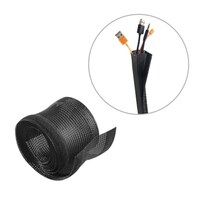 Brateck Flexible Cable Wrap Sleeve with Hook and Loop Fastener 135mm x 1m Black