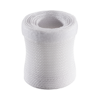 Brateck Flexible Cable Wrap Sleeve with Hook and Loop Fastener 135mm x 1m White
