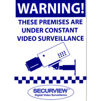 Securview UV Resistant Corflute CCTV Warning Sign A4 Size Blue Print