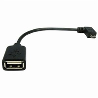USB 2 OTG Female A Plug to Right-Angle Micro Male B Plug