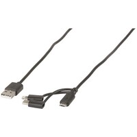 3 in 1 USB Type A to Micro B Type-C Lightning MFI Smart Phone Charging Cable 1m