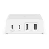 Belkin BoostCharge Pro 108W USB-C (PD 3.0) 4-Port GaN Wall Charger - White (WCH010auWH), 2xUSB-C, 2xUSB-A, Compact Laptop Charger, 2 Years Warranty