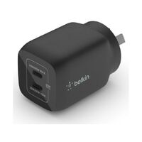 Belkin 65W Dual USB-C GaN Charger  45W x1  20W x1 - Black