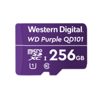 Western Digital WD microSD;Storage Capacity: 256 GB;Maximum Read Speed: 100 MB/s;Maximum Write Speed: 60 MB/s;Speed Class Rating: Class 10/UHS-III (U3