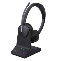 Yealink WH64 Dual Teams DECT Wireless Headset, DECT & Bluetooth Wireless, Busylight, 3-Mic Noise Cancellation, Charging Stands, Carrying Bag