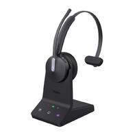 Yealink WH64 Mono UC DECT Wireless Headset, DECT & Bluetooth Wireless Technology, 3-Mic Noise Cancellation, UC Certified,  Charging Stands