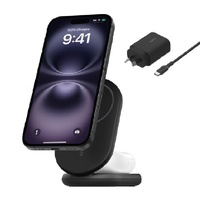 Belkin BoostCharge 2-in-1 Magnetic Foldable Qi2 Wireless Charger + 36W Wall Charger + USB-C Cable (1.5M) - Black (WIZ028auBK),15W, 2 Years Warranty