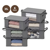 Artiss 6 Packs Clothes Storage Bags 35L Foldable Closet Organizer Storage Bins
