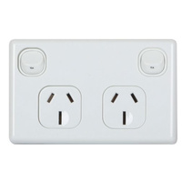 Dual Horizontal Wall Power Outlet 15A 250Vac power outlet with screws removable cover plate