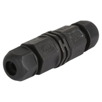 CLA IP68 Waterproof Power Cord Connector SAA RU RoHS 3x Screw Terminals Black