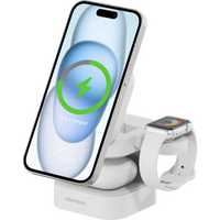 Comsol WQ231S Qi2 Magnetic Wireless Charging 3-in-1 Dock for iPhone 16-15-14-13