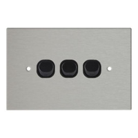 16A 250V AC multiple Horizontal power Switch With Stainless Steel Wall Plate 3