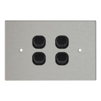 16A 250V AC multiple power Horizontal Switch  With Stainless  Steel Wall Plate 4