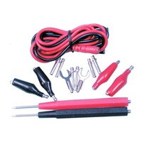 16 Piece Test Lead Set with screw sockets 4 alligator clips plugs 2spade lugs