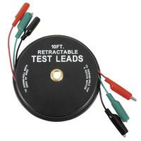 Retractable Red Black & Green Lead Alligator Test Troubleshooting Cable Set 3m 