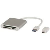 Multi Card Reader with TypeC Adapter Strong Aluminium case Fast USB 3.0 Transfer