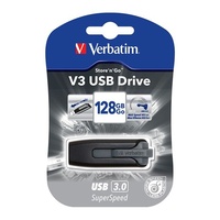 Verbatim 128GB USB 3.0 Flash Drive features Slide and Lock mechanism protect USB connector