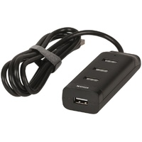 Nextech AWC320GZ  USB 2.0 4 Port Slim Hub Type A Plug & Type C Power Adapter 