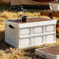 Gardeon 50L Collapsible Outdoor Storage Box Stackable Camping Organizer Beige