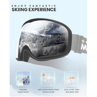 OutdoorMaster Owl Ski Goggles OTG, Snow Snowboard Goggles for Men Women Youth, Anti-Fog, 100% UV Protection-OM-72