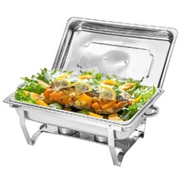 Alston 9L Chafing Dish Set, Premium 410 Stainless Steel Buffet Warmer, Bain Marie Food Server with Fuel Holders & Lid, Stackable Catering Equipment fo