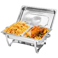 Alston 4.5LX2 Chafing Dish Set, Premium 410 Stainless Steel Buffet Warmer, Bain Marie Food Server with Fuel Holders & Lid, Stackable Catering Equipmen