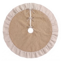Jingle Jollys 120cm Christmas Tree Skirt Linen Christmas Tree Mat Decor