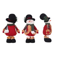 Jingle Jollys Christmas Snowman Ornament 40-56cm Telescopic Tabletop Decoration Doll, Adjustable Length For Tabletop, Window, Mantel, Indoor Holiday D