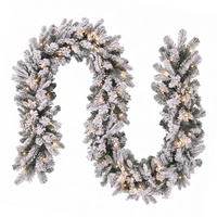 Jingle Jollys 1.8M Christmas Garland 8 Mode LED Snow Frosted Tips Auto Timing