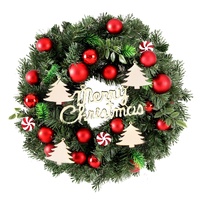 Jingle Jollys Christmas Wreath 40CM Xmas Garland Baubles Ornaments Party Decor