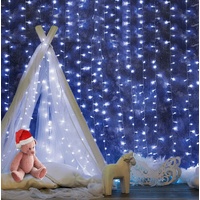 Jingle Jollys 6X3M Christmas Lights Curtain Light Cool White 600 LED