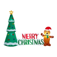 Jingle Jollys Christmas Inflatable Gingerbread Man Tree LED Illuminated Decorations
