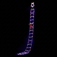 Jingle Jollys 3.5M Christmas Lights 300 LED Ladder Light with Santa Claus Decor