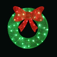 Jingle Jollys Christmas Lighted Wreath Solar Powered Indoor Outdoor Decoration