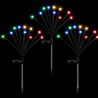 Jingle Jollys Christmas Lights Solar Firefly Lights Garden Decoration Path Lights Multicolour 3 Pack
