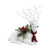 Jingle Jollys Christmas Reindeer 32cm Glitter Deer Ornaments Party Decorations