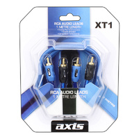 Axis XT1 RCA 1m Audio Leads 2 Male to Male Sealed RCA Plugs Double Shielded