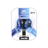 Axis XT1 RCA 1m Audio Leads 2 Male to Male Sealed RCA Plugs Double Shielded