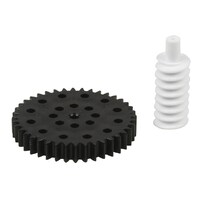 Worm gear and one spur gear with 2.8mm axle hole 
