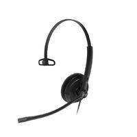 Yealink YHS34 Mono Wired Headset with QD to RJ Port, Wideband Noise-Canceling Headset, Monaural Ear, RJ9, QD Cord, Leather Ear Piece, Hearing Protecti