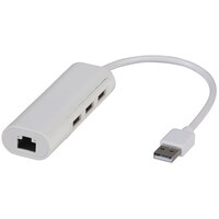 USB 2.0 to Ethernet Adaptor with 3-Port USB Hub Provide convenient wired Ethernet port