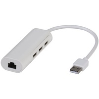USB 2.0 to Ethernet Adaptor with 3-Port USB Hub Provide convenient wired Ethernet port