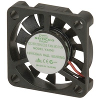 Sirocco Thin 12VDC 30mm 2 Wire Ball Bearing Fan with Plastic Housing