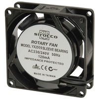 Sirocco AC Thin 80mm 240V Fan Input 14 Watts Current 120 mA 