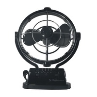 Sirocco 12-24VDC Gimbal Fan 7 inch Three Speed Black  Long life ultra-quiet motor