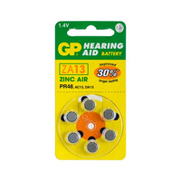 GP Hearing Aid Battery 6 Pack Size 13 PR48 AC13 - GP