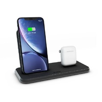 ZENS Aluminium Dual Wireless Charger+Dock+USB 10W Black